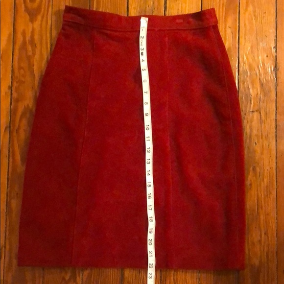 Vintage Red Suede Midi Skirt - Picture 9 of 9